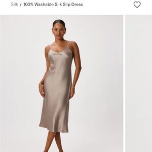 Quince Silk Slip Dress in Taupe
